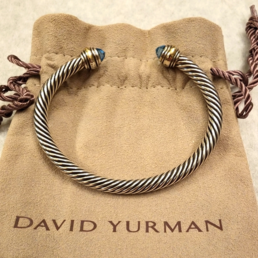 David Yurman Blue Topaz Cable Cuff